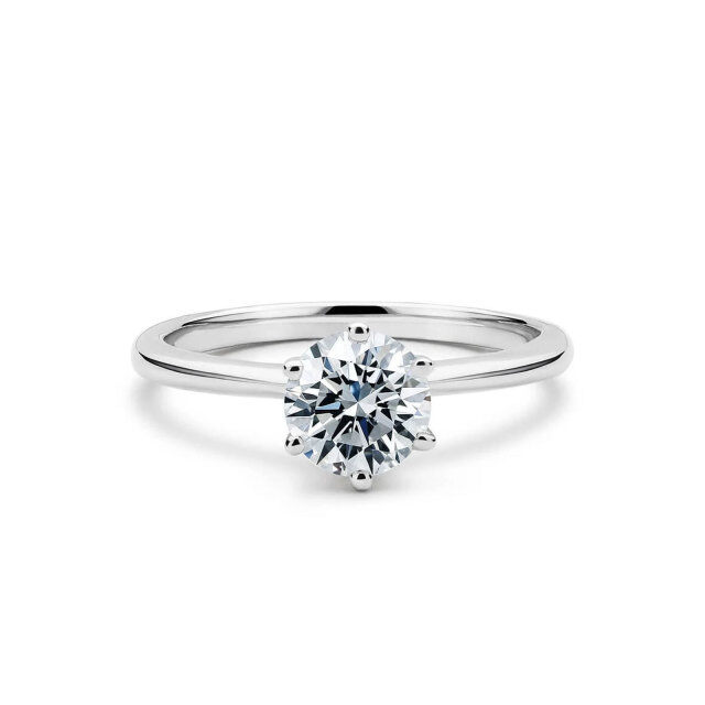 10K White Gold Moissanite Engagement Ring-1