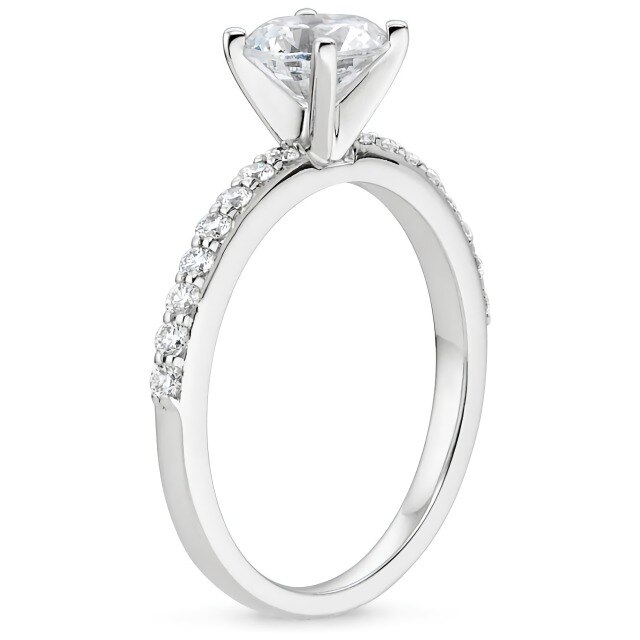 10K White Gold Moissanite Engagement Ring-2