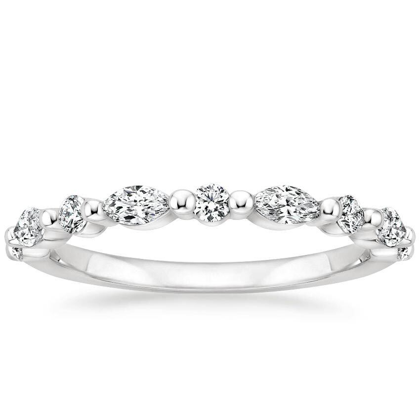 10K White Gold Moissanite Engagement Ring-4