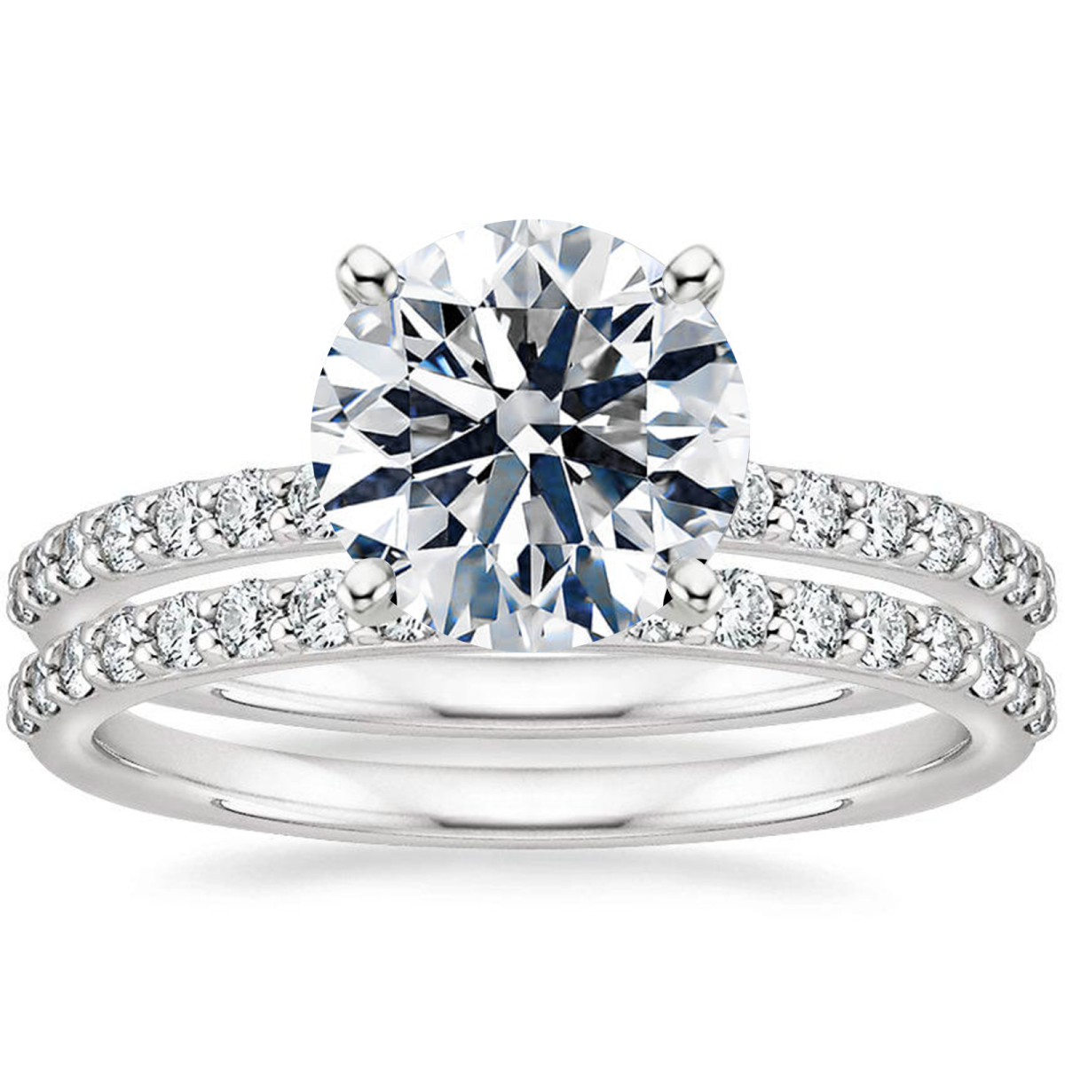 10K White Gold Moissanite Ring-1