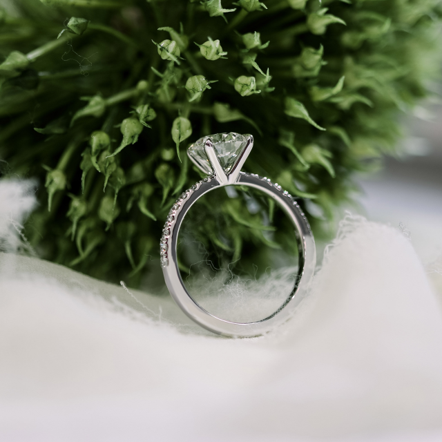 10K White Gold Moissanite Ring-3