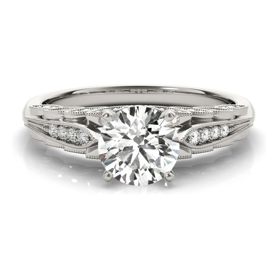 10K White Gold Moissanite Wedding Ring