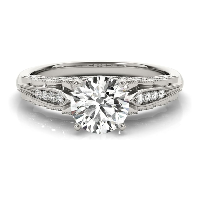 10K White Gold Moissanite Wedding Ring-3