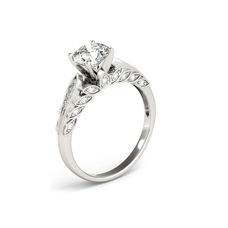 10K White Gold Moissanite Wedding Ring-2