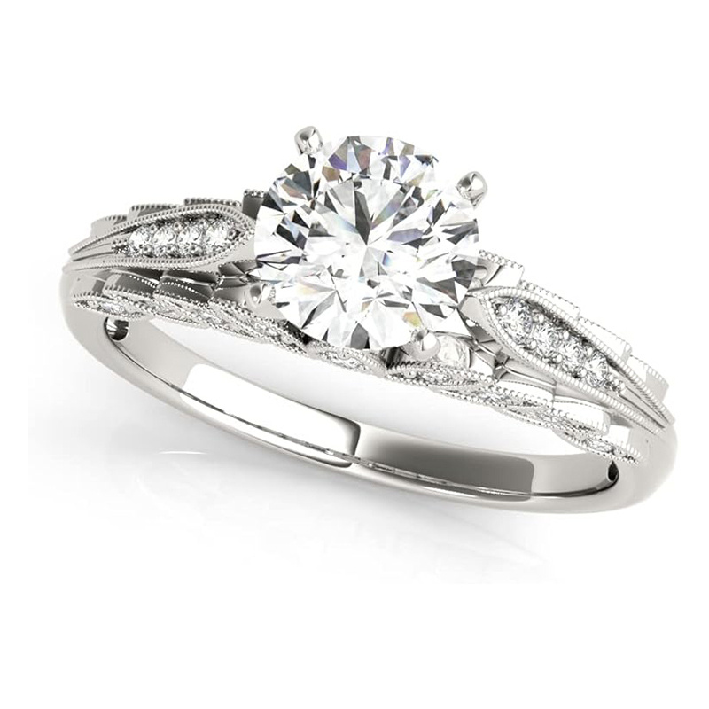 10K White Gold Moissanite Wedding Ring-3