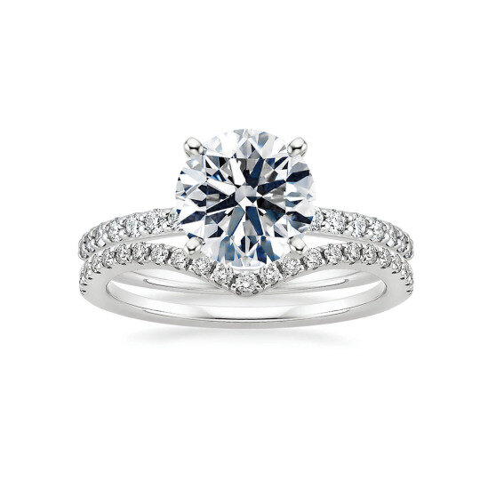 10K White Gold Moissanite Wedding Ring