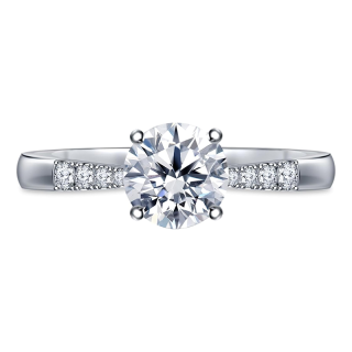 10K White Gold 0.5 to 3 CT Round Lab Created Diamond Custom Wedding Ring D Color VVS1-VS1 Clarity 3EX-15