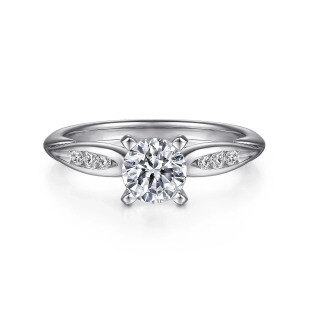 10K White Gold 1.95 to 5.45 CT.T.W. Round Moissanite Engagement Band-5