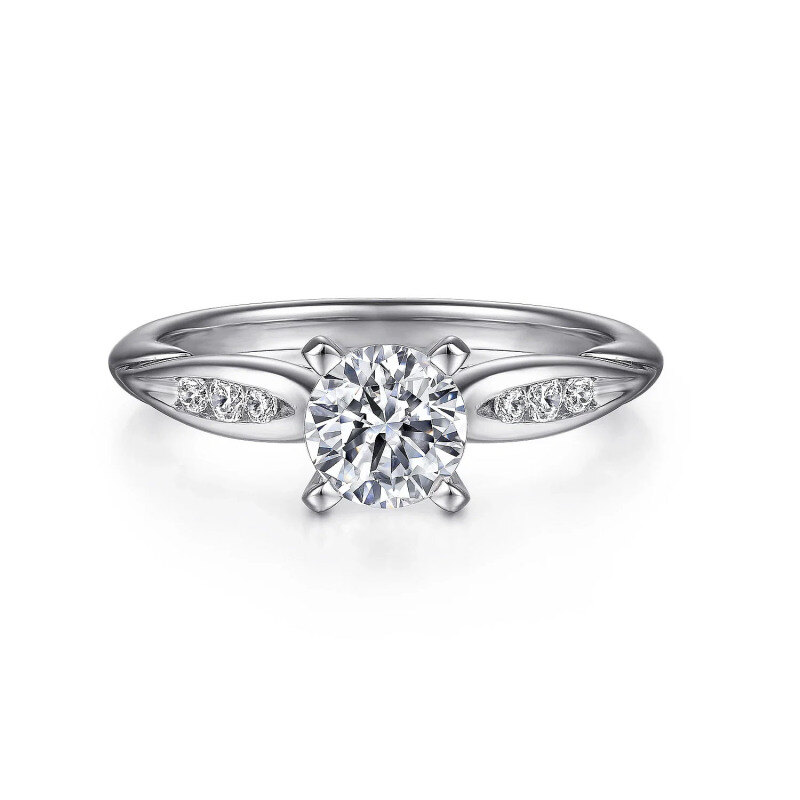 10K White Gold 1.95 to 5.45 CT.T.W. Round Moissanite Engagement Band-2