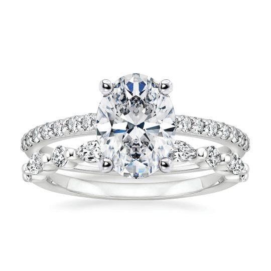 10K White Gold Moissanite Wedding Ring