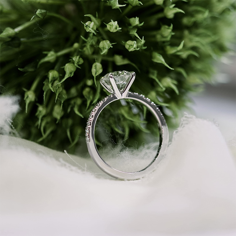 10K White Gold Moissanite Wedding Ring-3