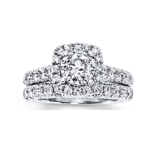 10K White Gold Moissanite Wedding Ring-1