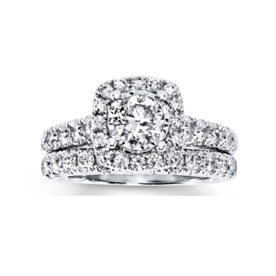 10K White Gold Moissanite Wedding Ring