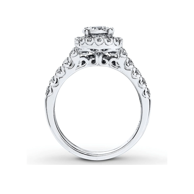 10K White Gold Moissanite Wedding Ring-2