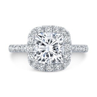 10K White Gold Moissanite Wedding Ring-13