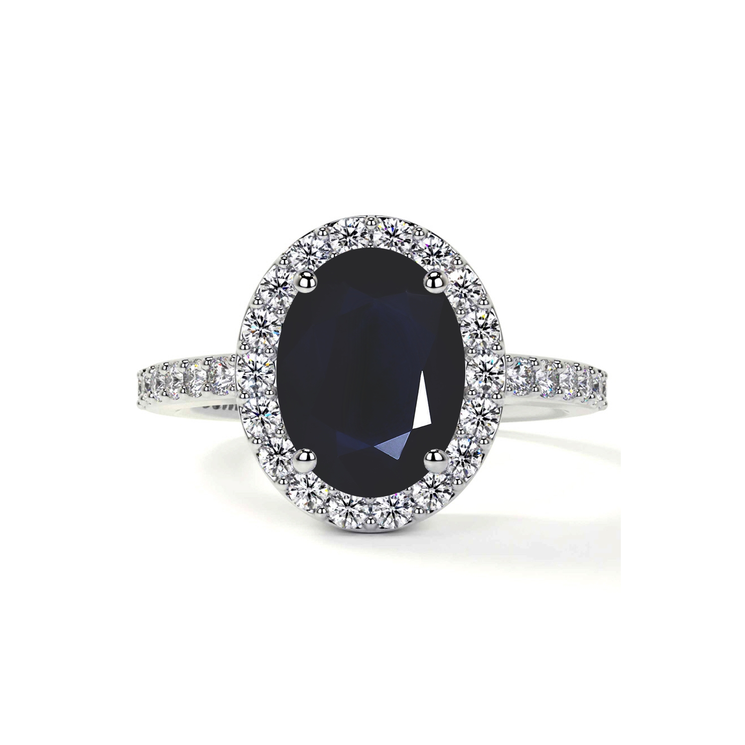10K White Gold Oval… - image