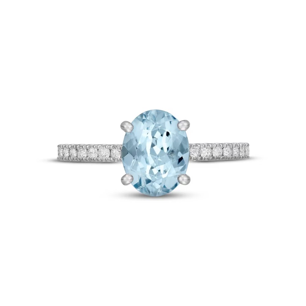 10K White Gold Oval Cut Custom Engagement Ring Gemstone Rings-1