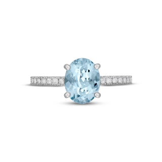 10K White Gold Oval Cut Custom Engagement Ring Gemstone Rings-1