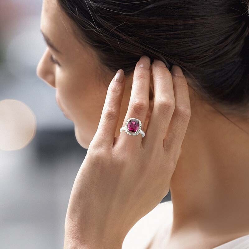 Verlobungsring aus 10-karätigem Roségold mit ovalem Schliff und Edelstein, Jahrestagsringe-2