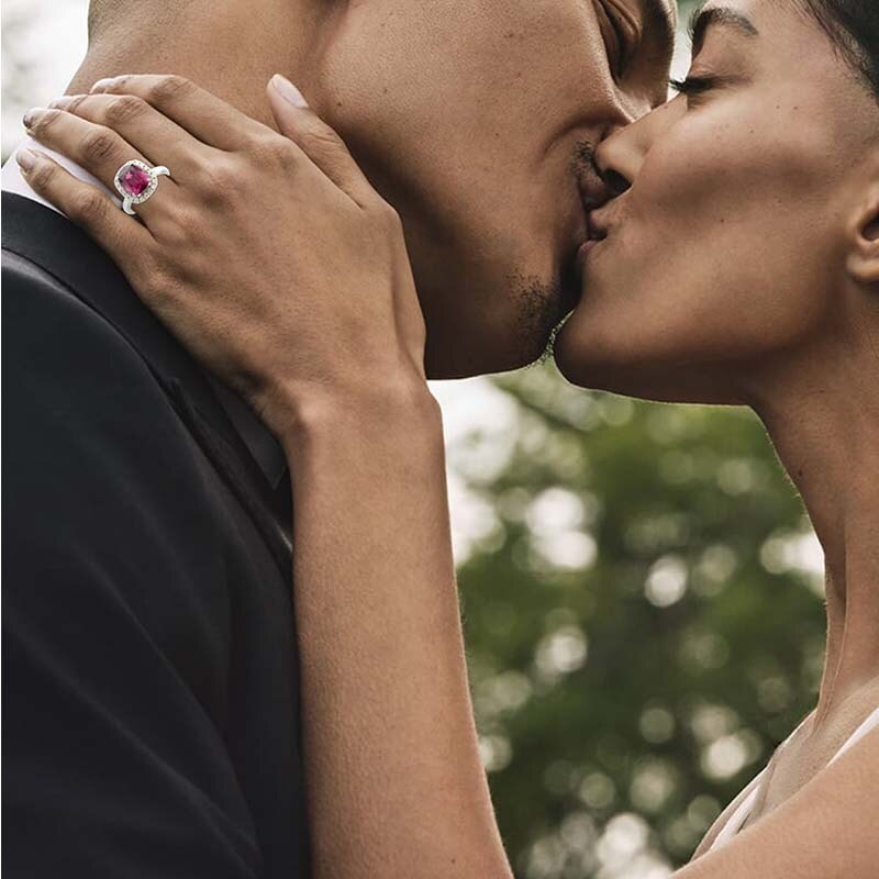 Verlobungsring aus 10-karätigem Roségold mit ovalem Schliff und Edelstein, Jahrestagsringe-5