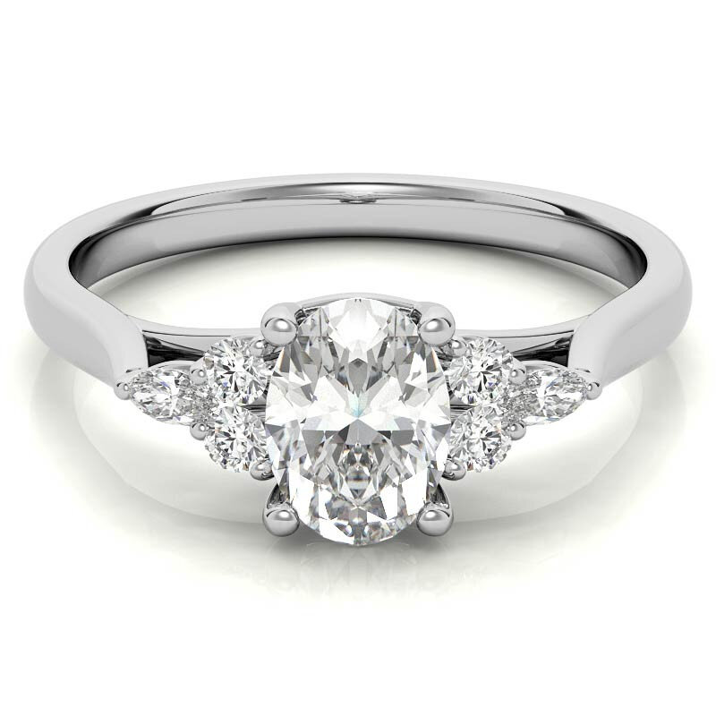 10K White Gold Oval… - image