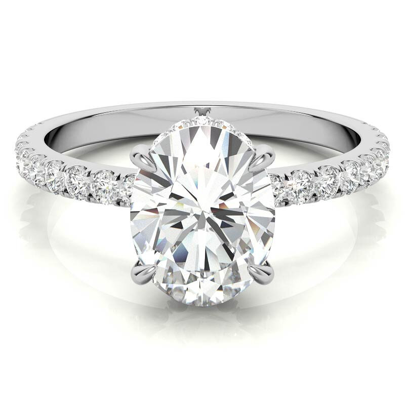 10K White Gold Oval… - image