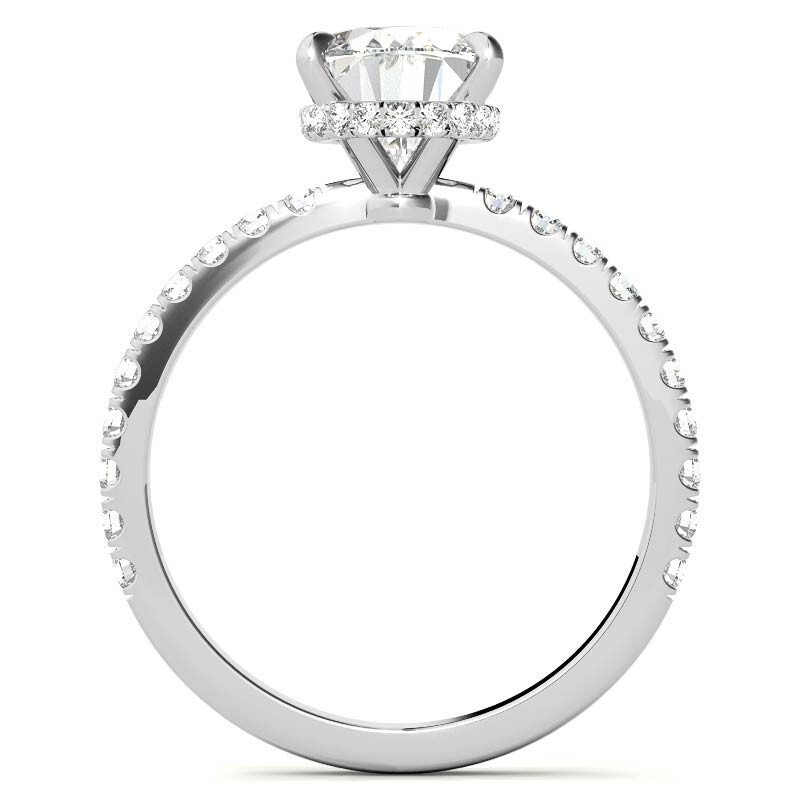 10K White Gold Oval Cut Moissanite Engagement Ring-4
