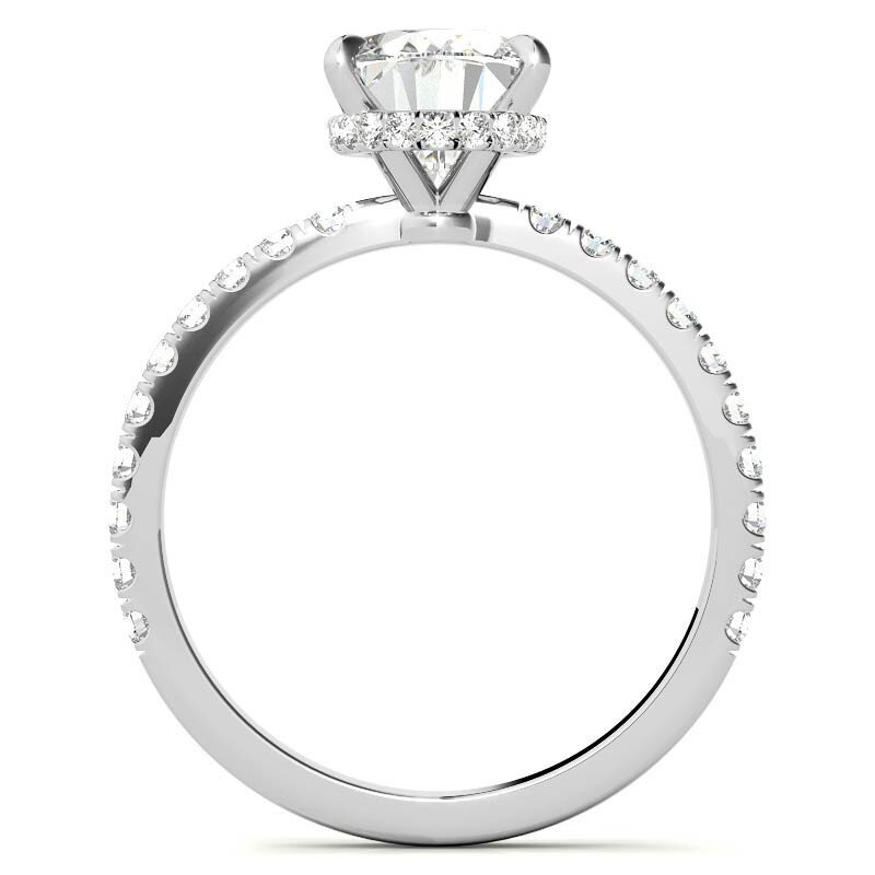 14K White Gold Oval Cut Moissanite Engagement Ring-4