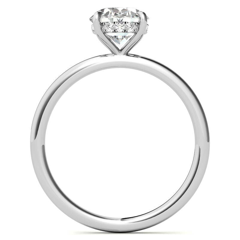 Anello di fidanzamento con moissanite solitario taglio ovale in oro rosa 18 carati-4