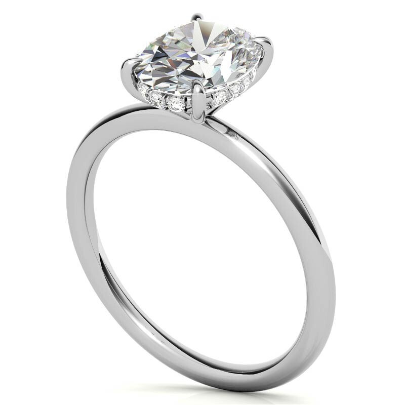Anello di fidanzamento con moissanite solitario taglio ovale in oro rosa 18 carati-5