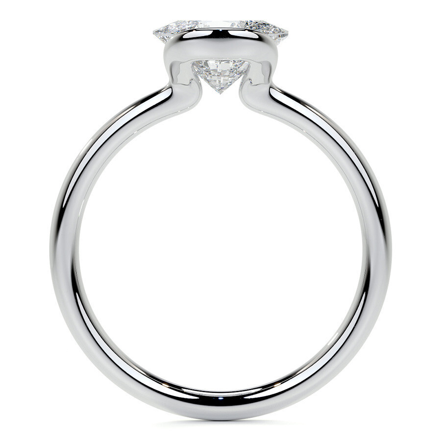 10K Rose Gold Oval Cut Solitaire Moissanite Engagement Ring-4