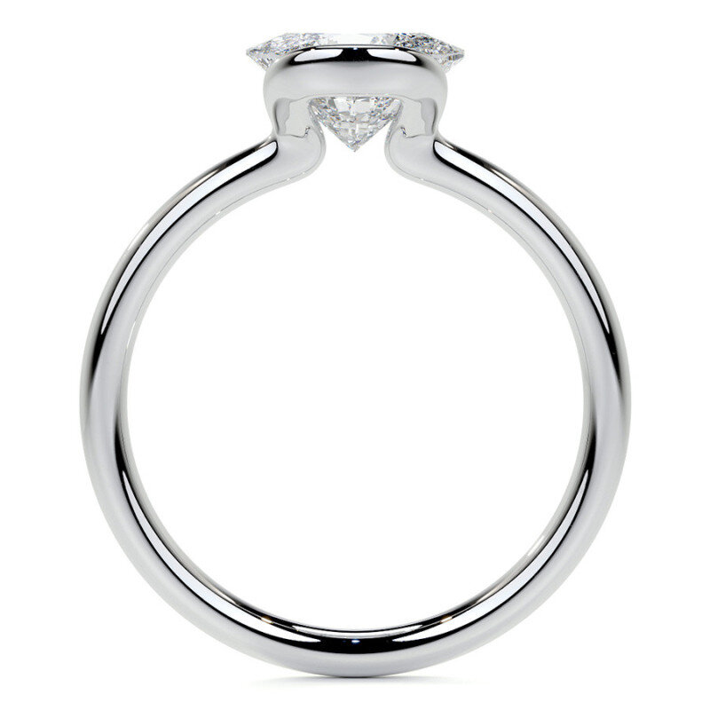 10K White Gold Oval Cut Solitaire Moissanite Engagement Ring-4
