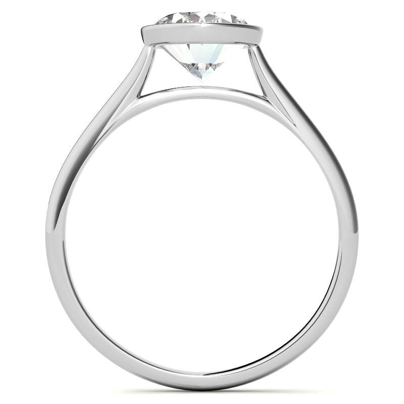 Bague de fiançailles solitaire en or blanc 10 carats avec moissanite ovale-6