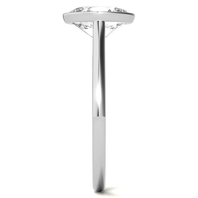 Bague de fiançailles solitaire en or blanc 10 carats avec moissanite ovale-8