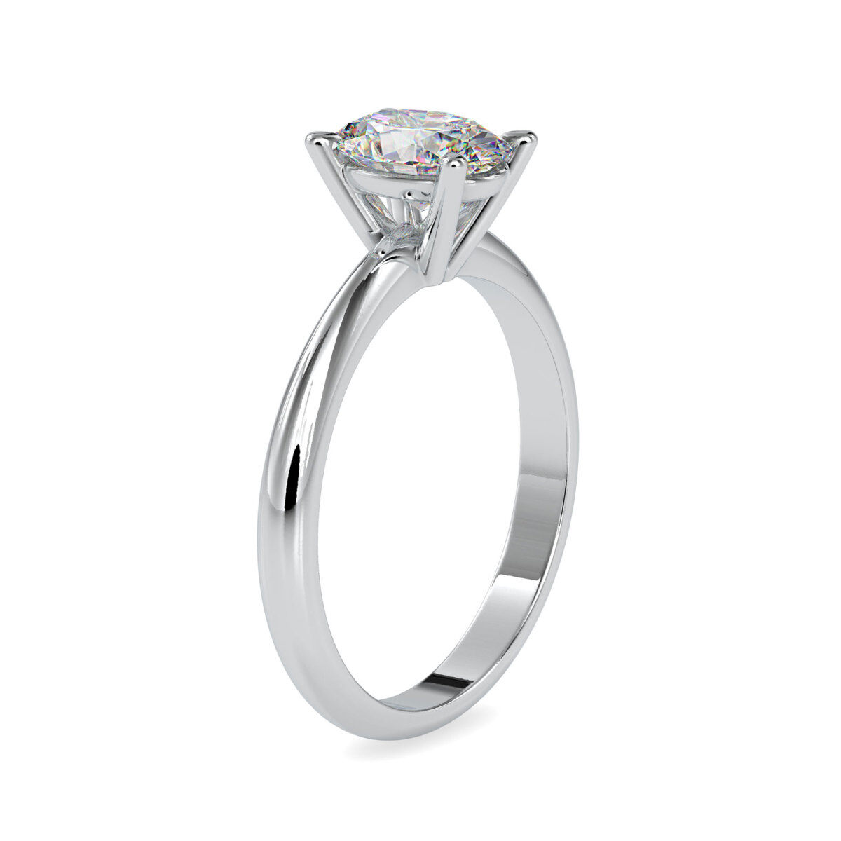 10K White Gold Oval Shaped Moissanite Couple Engagement Ring-4