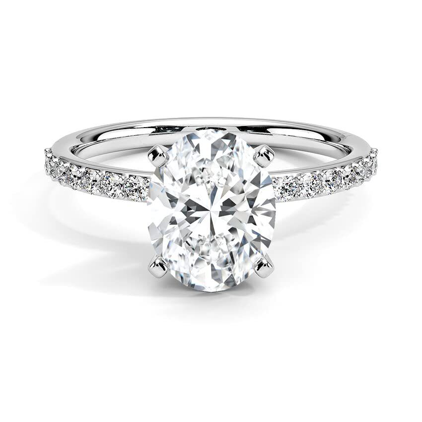 10K White Gold Oval Shaped Moissanite Engagement Ring-1