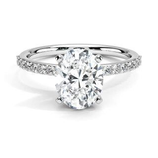 10K White Gold Oval Shaped Moissanite Engagement Ring-18