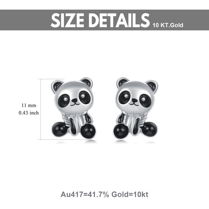 Panda-Ohrstecker aus 14-karätigem Weißgold-5