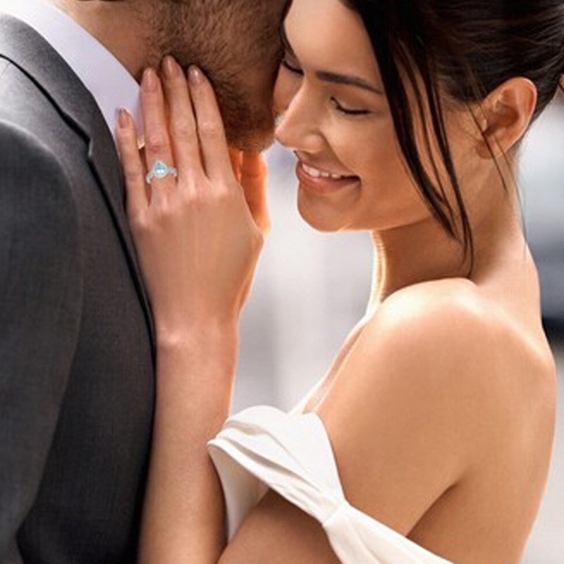 18K Gold Pear Cut Custom Engagement Ring Gemstone Rings-2