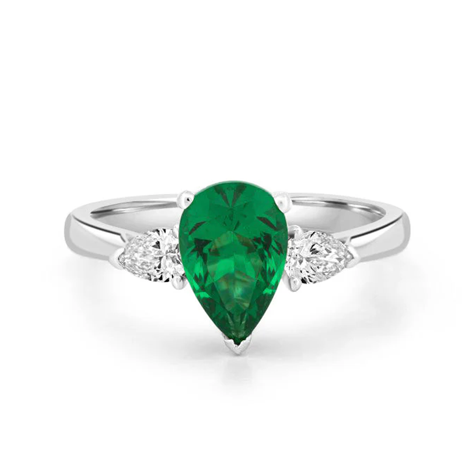 10K White Gold Pear… - image