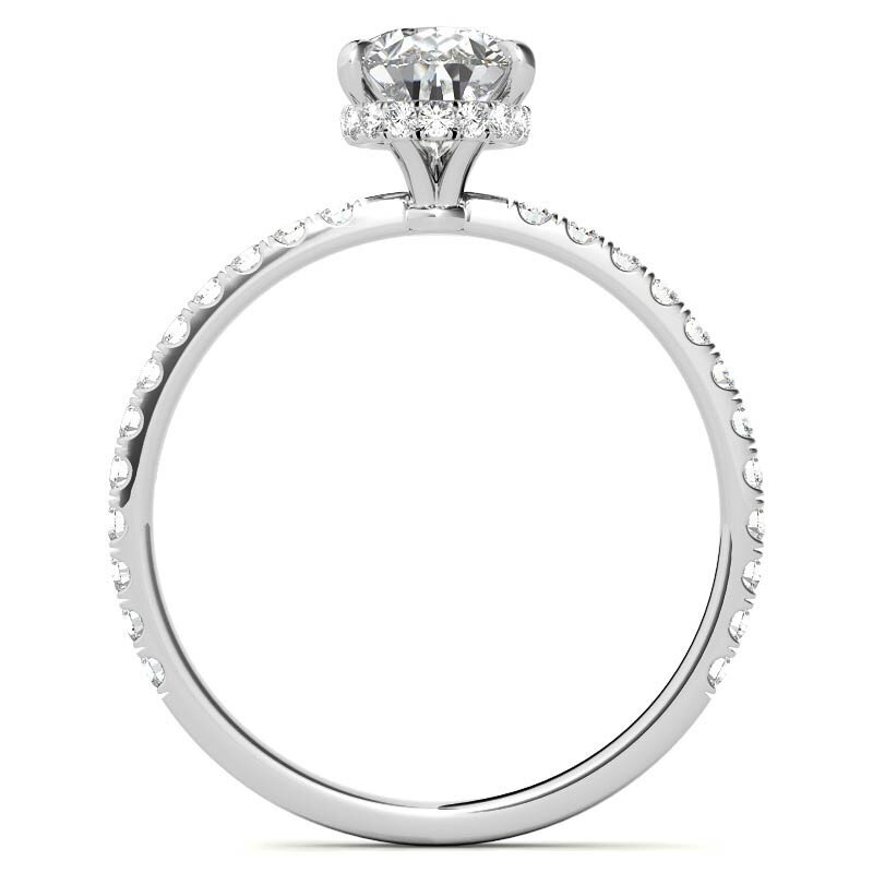 10K Rose Gold Pear Cut Moissanite Engagement Ring-4