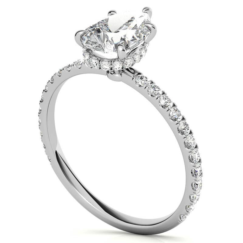 10K Rose Gold Pear Cut Moissanite Engagement Ring-5