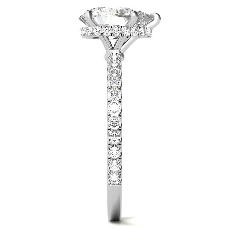 10K White Gold Pear Cut Moissanite Engagement Ring-6