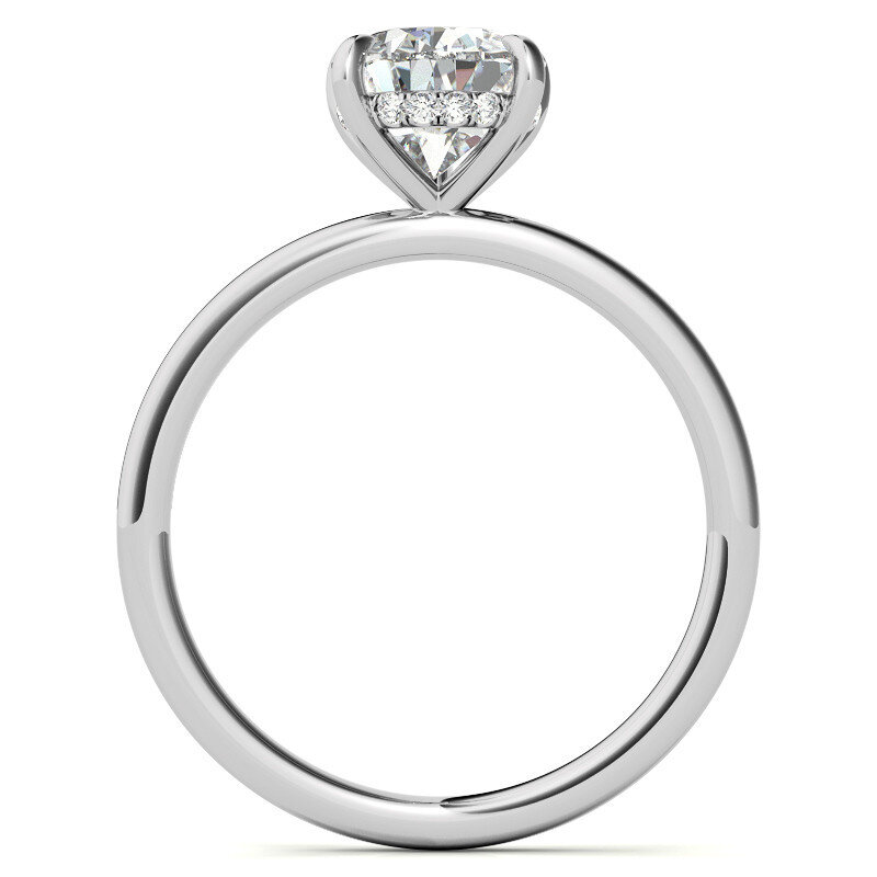 10K Rose Gold Pear Cut Solitaire Moissanite Engagement Ring-5