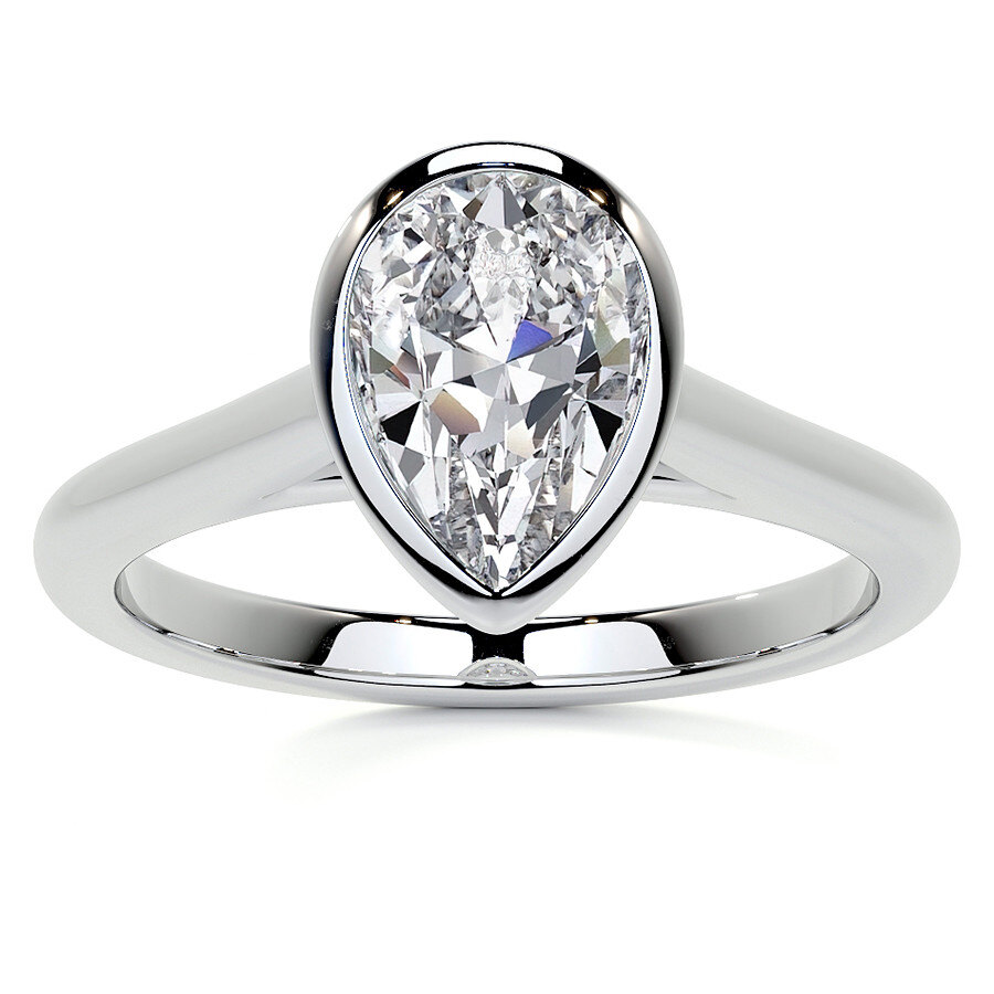 10K White Gold Pear… - image