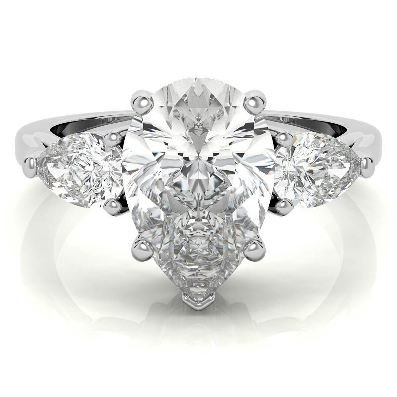 10K White Gold Pear… - image