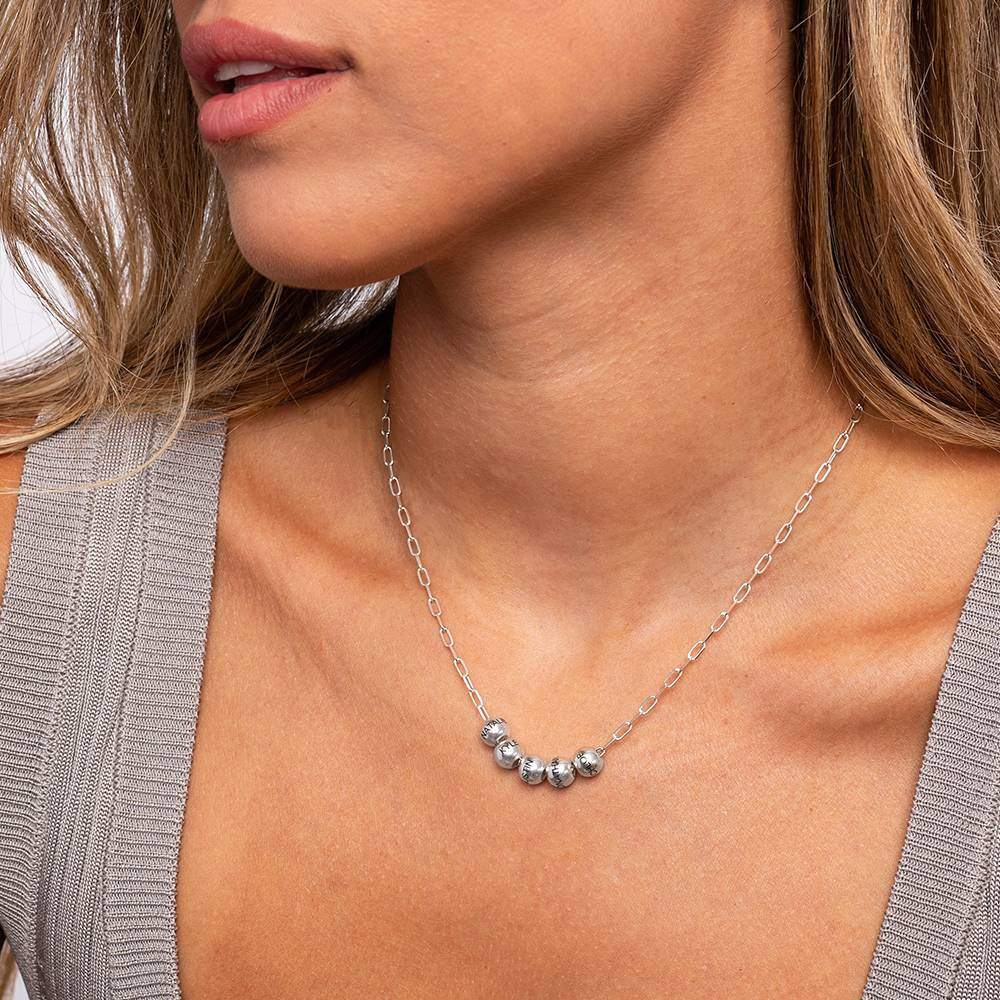 Collier pendentif gravé personnalisé en or blanc 9 carats pour femme-2