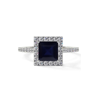 10K White Gold Princess Cut Custom Engagement Ring Gemstone Rings-12