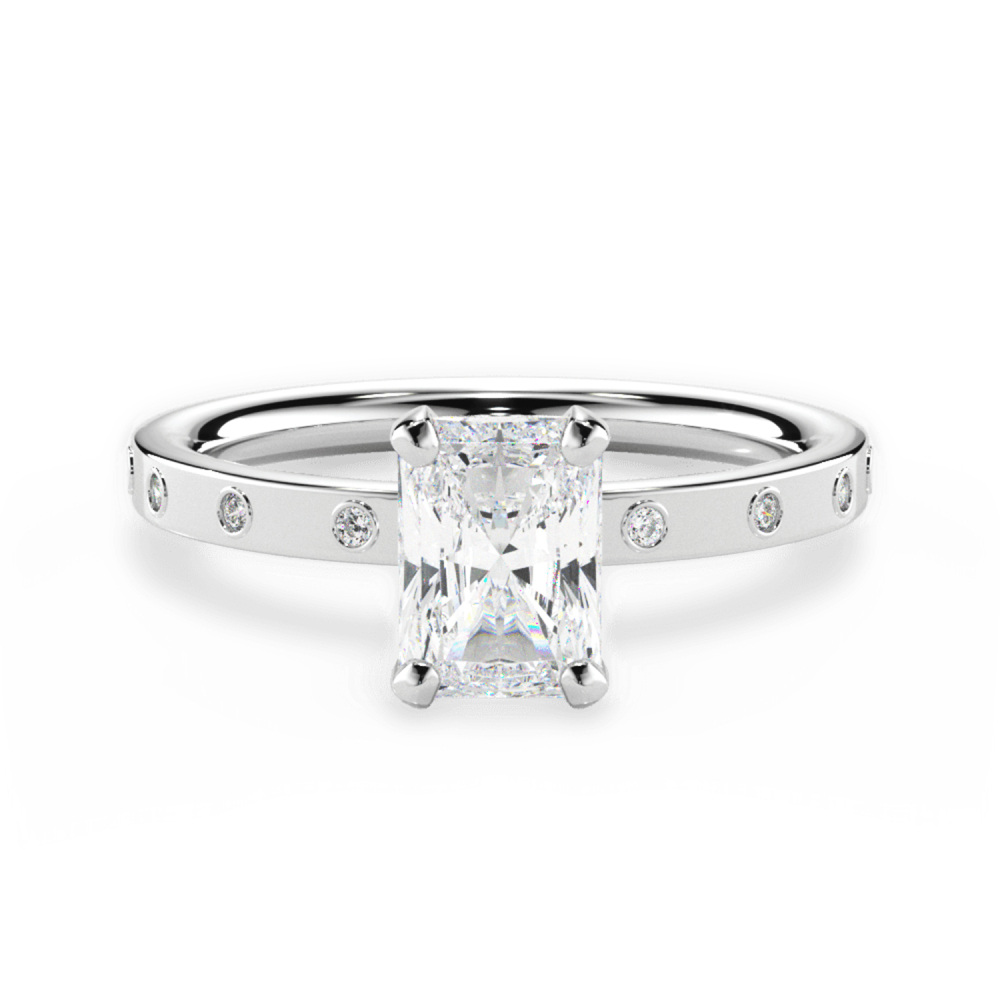 10K White Gold Princess Moissanite Wedding Ring-1