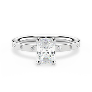 10K White Gold Princess Moissanite Wedding Ring-6